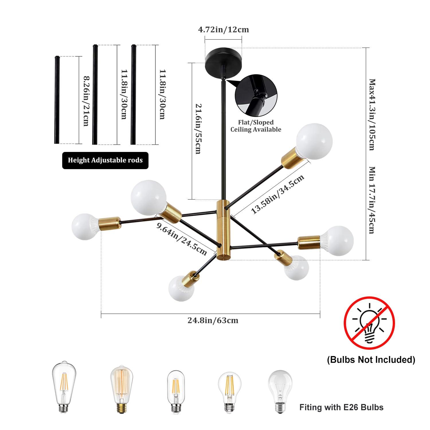 Cobina 6 - Light Dimmable Sputnik Sphere Chandelier