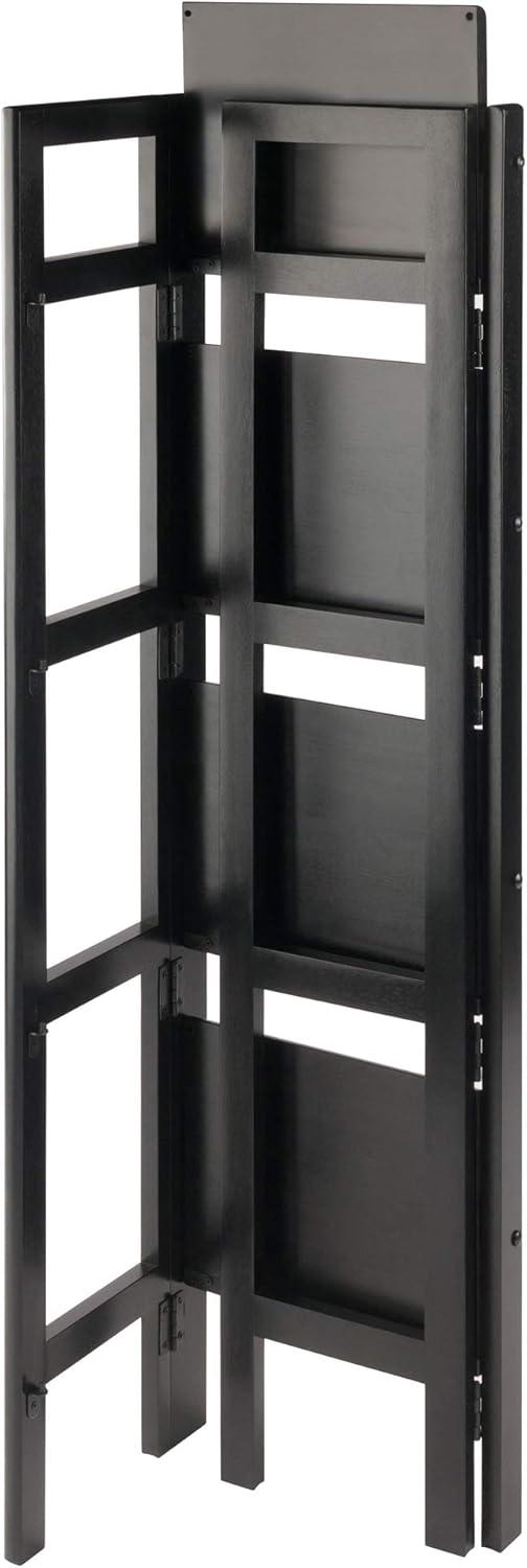 51.34" Black Solid Wood Folding Bookcase for Kids