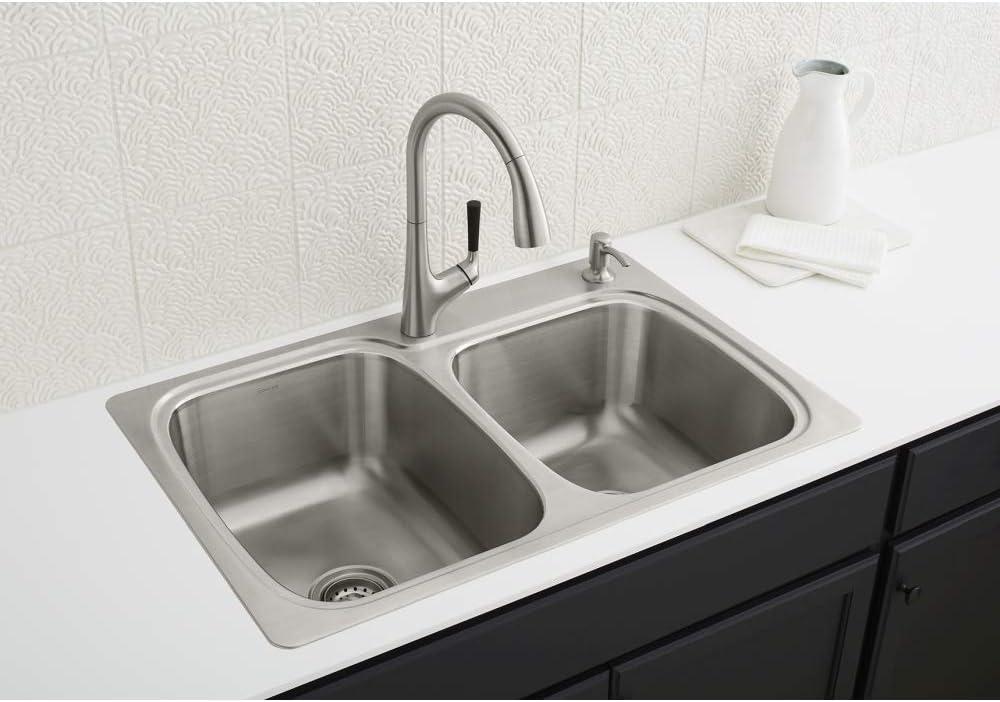 Kohler K-R75791-2PC-NA All-In- One-Kit Kitchen Sink, Brushed Stainless