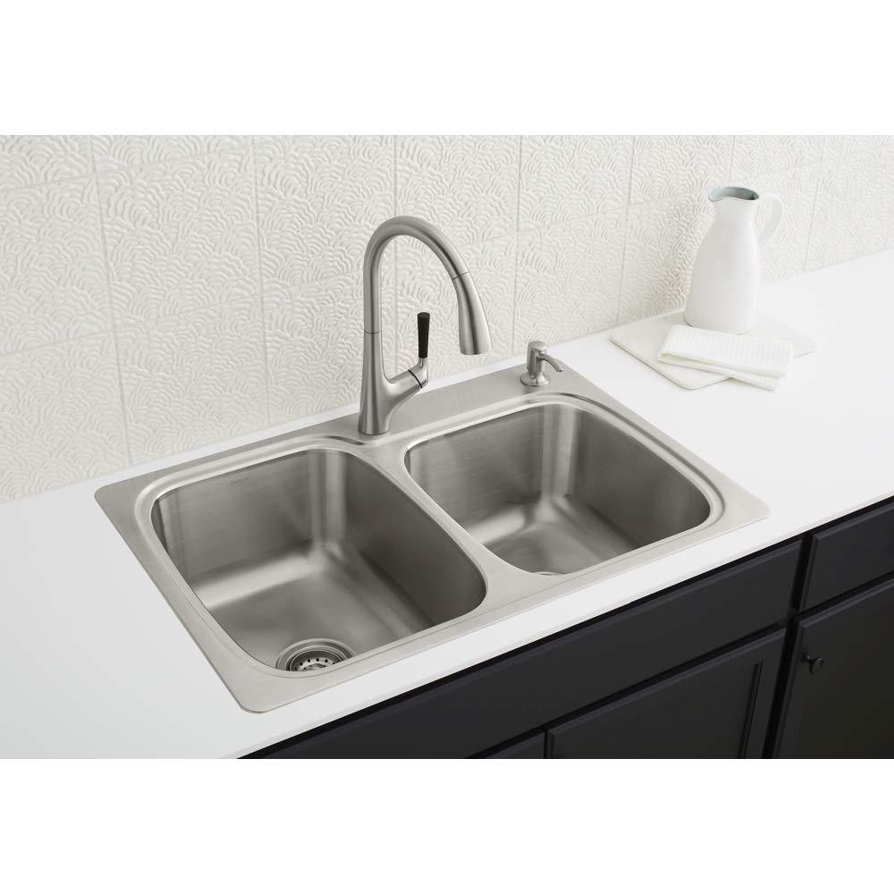 Kohler K-R75791-2PC-NA All-In- One-Kit Kitchen Sink, Brushed Stainless