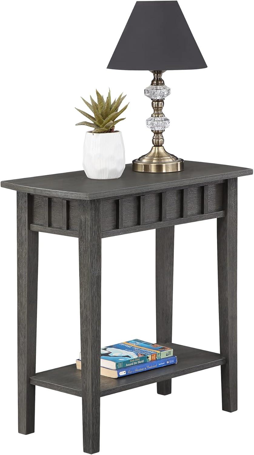 Dennis End Table with Shelf Wirebrush Dark Gray