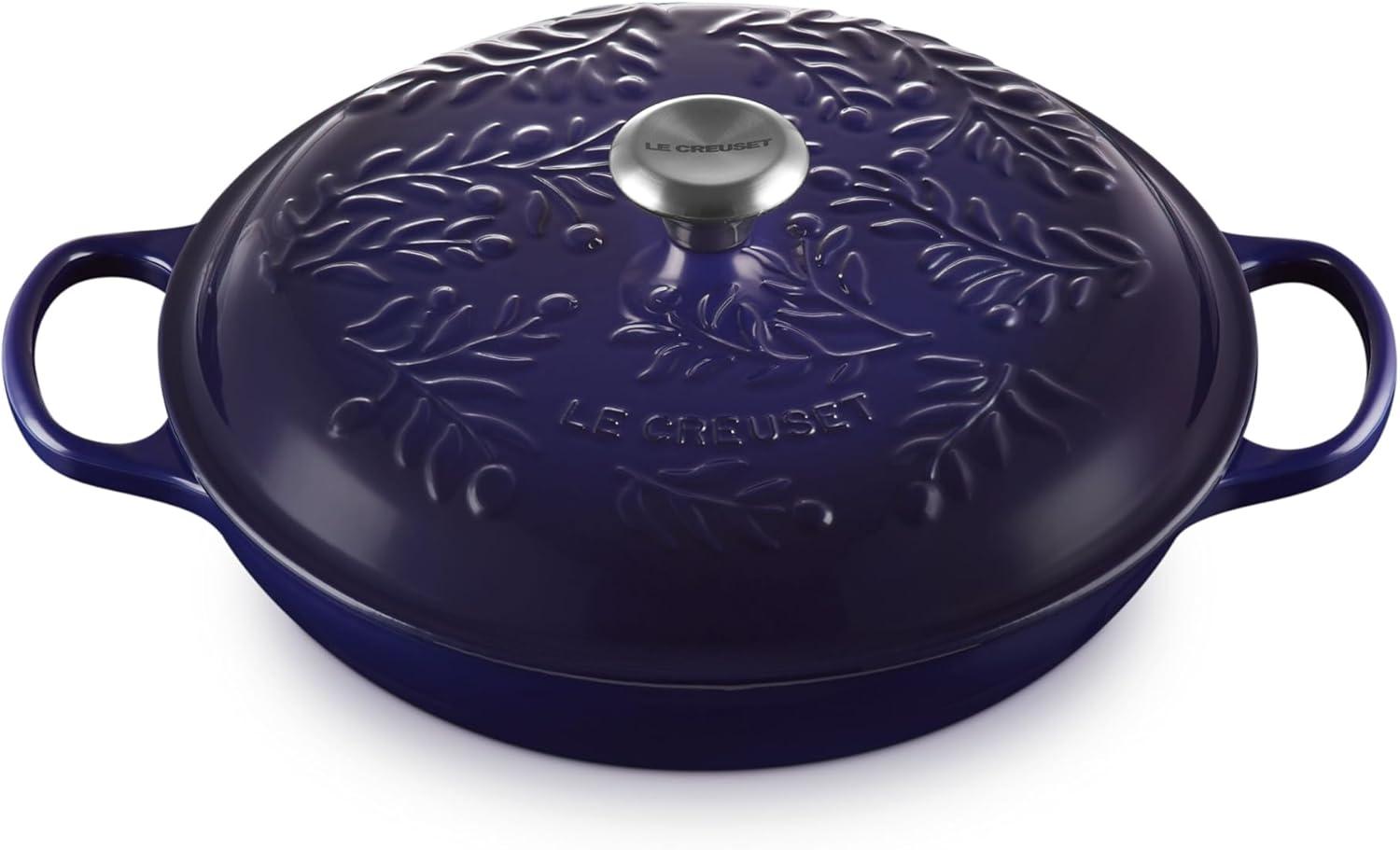 Le Creuset Signature Enameled Cast Iron Olive Branch Collection with Embossed Lid