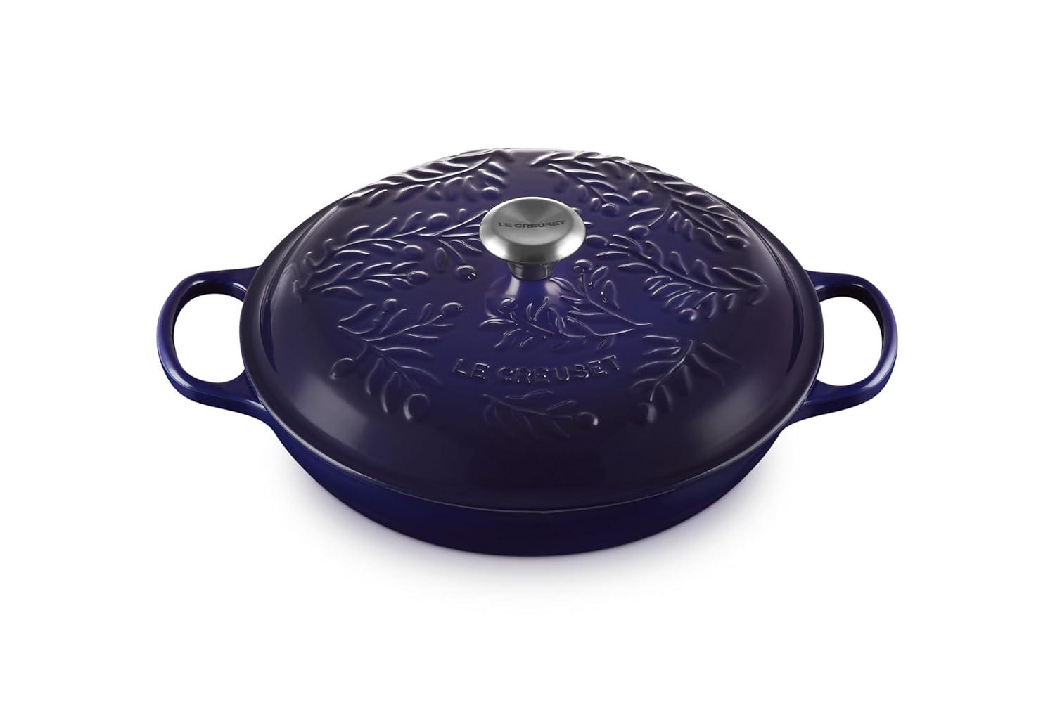 Le Creuset Signature Enameled Cast Iron Olive Branch Collection with Embossed Lid