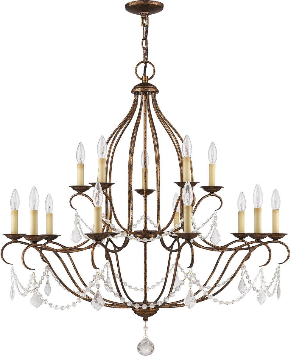 Livex Lighting Chesterfield Chandelier in Hand Applied Venetian Golden Bronze