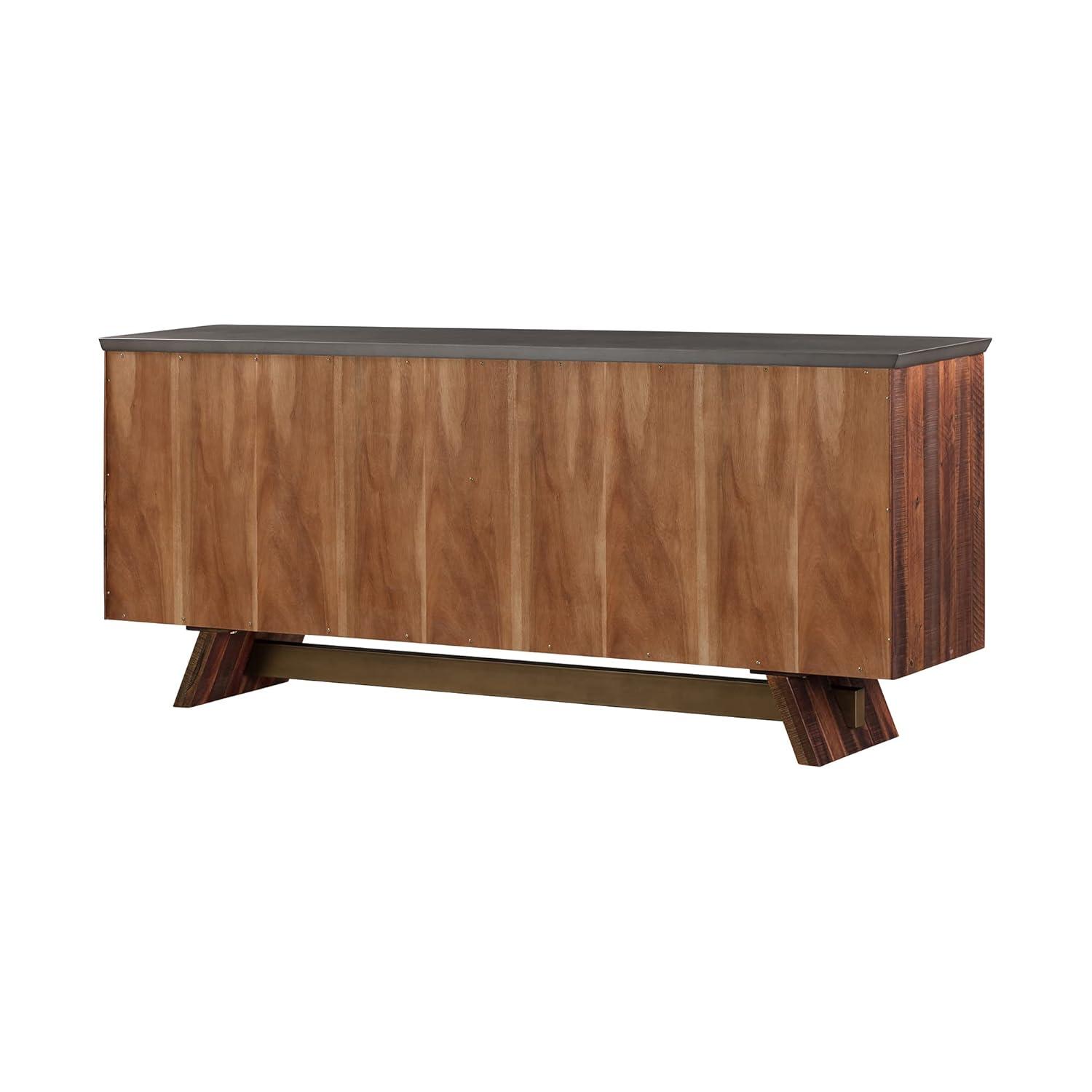 Picadilly 4 Door Sideboard Buffet in Acacia Wood and Concrete