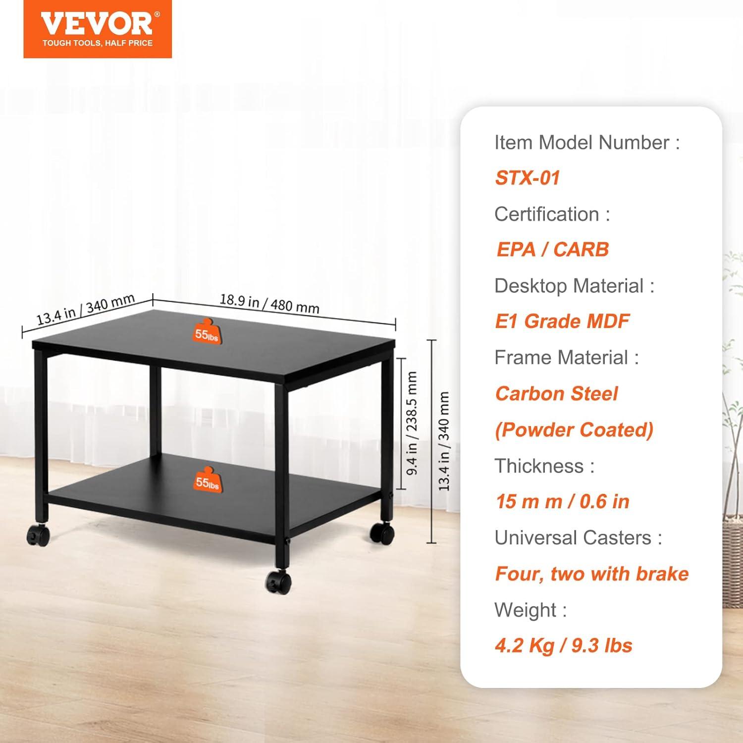 13.4'' H x 18.9'' W Printer Stand with Wheels