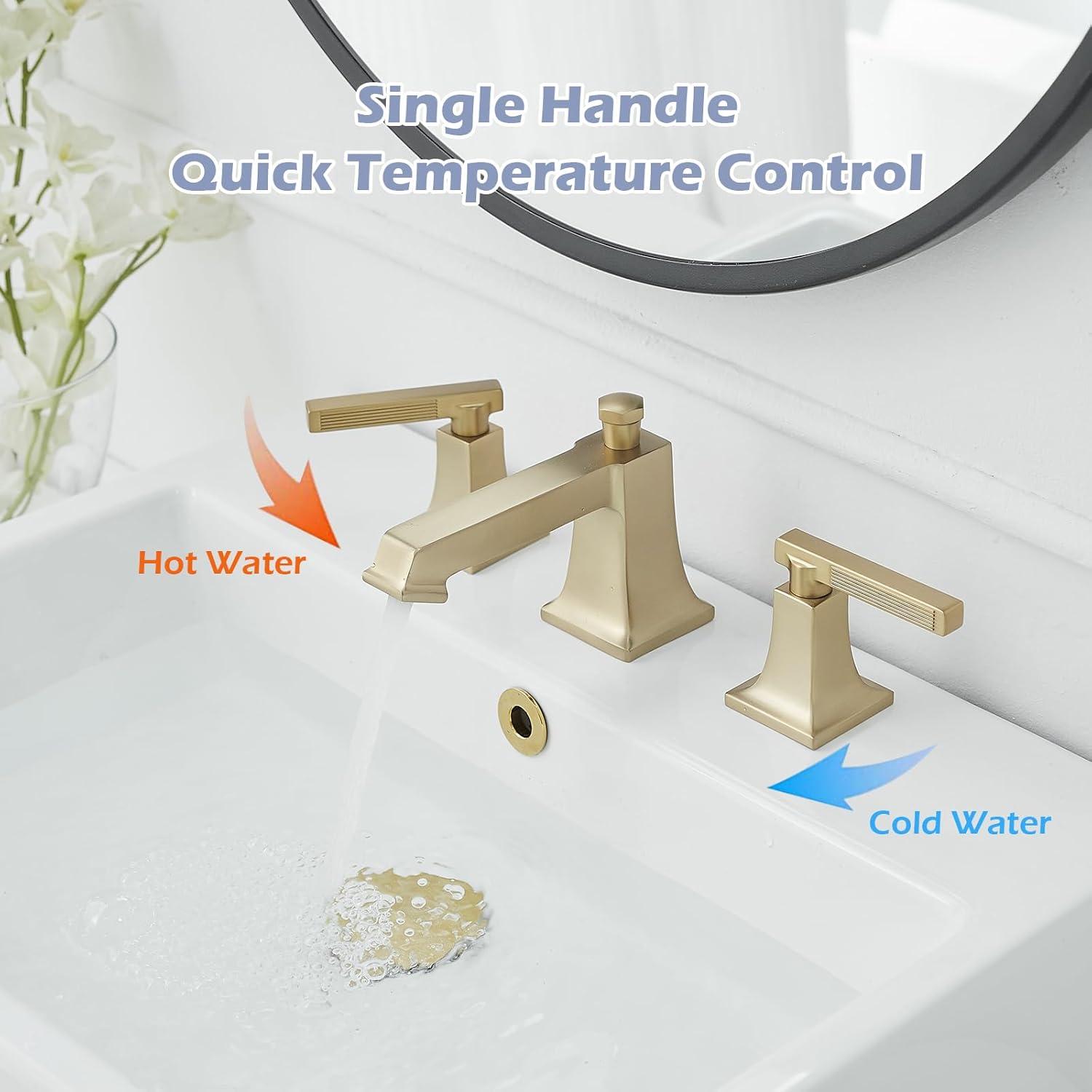 Widespread 2-handle Bathroom Faucet with Drain Assembly