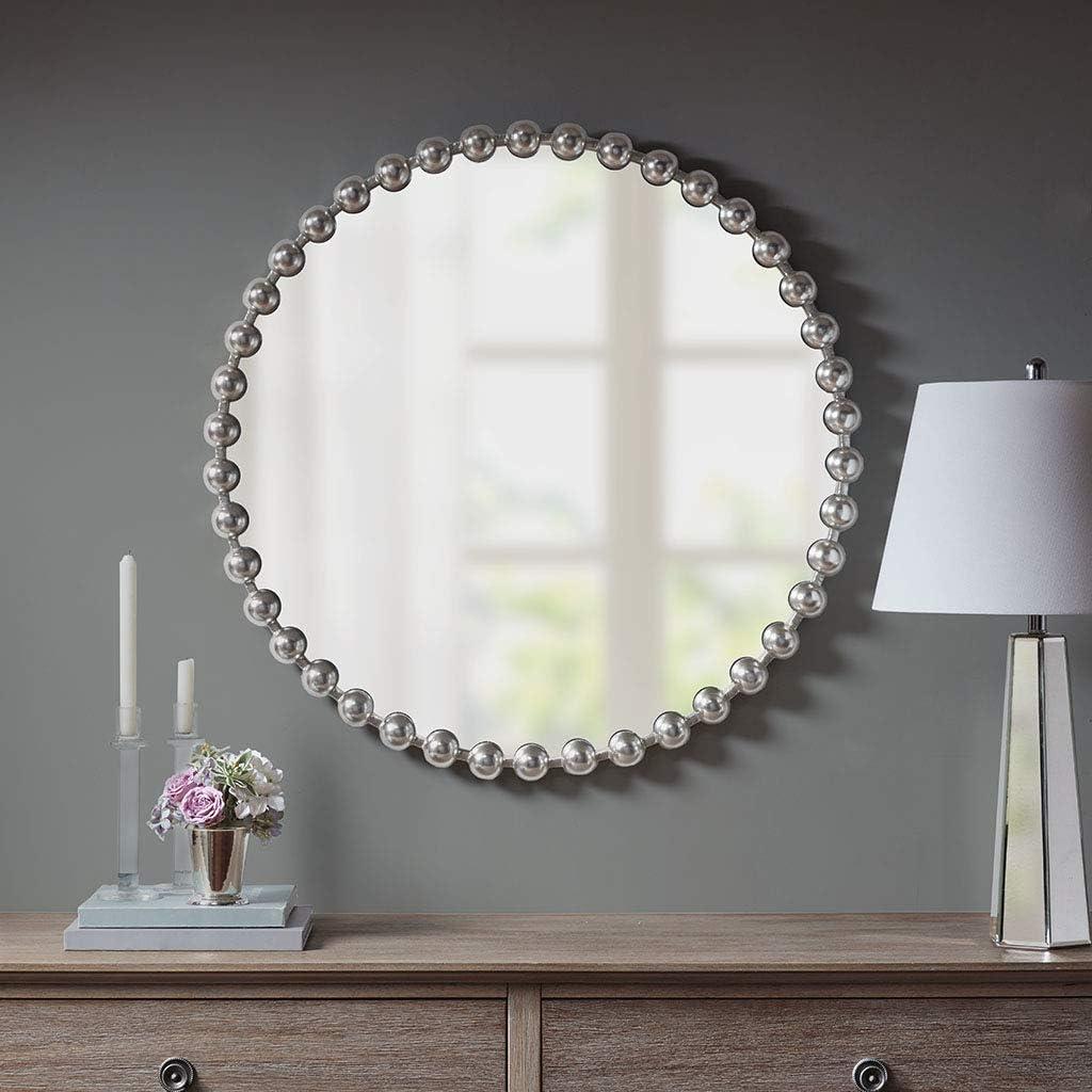 Marlowe Beaded Round Metal Wall Mirror