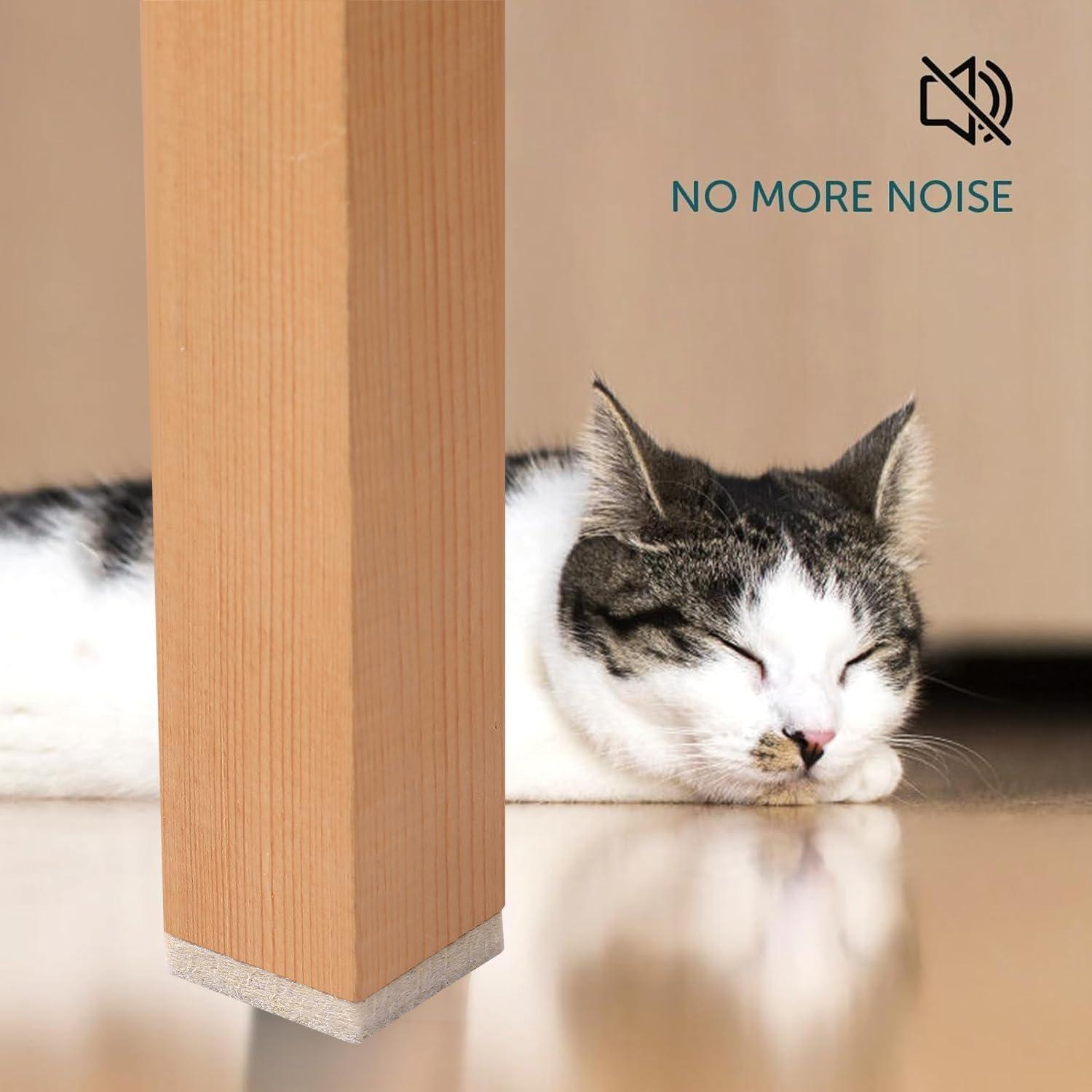 Fursafe&Q Felt Furniture Pads, Furniture Felt Pads for Hardwood Floors -Self Adhesive Chair Leg Floor Protectors, Protect from Nicks, Dents and Scratches, Chair Feet Protectors 136 Pcs Chair Feet