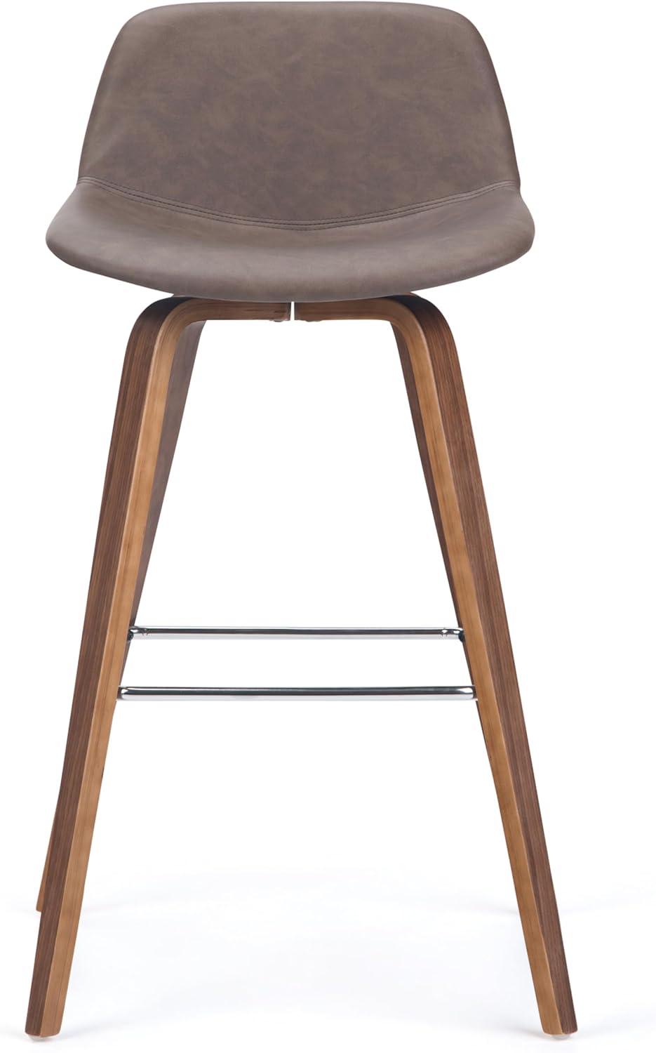 Randolph Counter Height Stool(Set 2)in Distressed Chocolate Brown Faux Leather