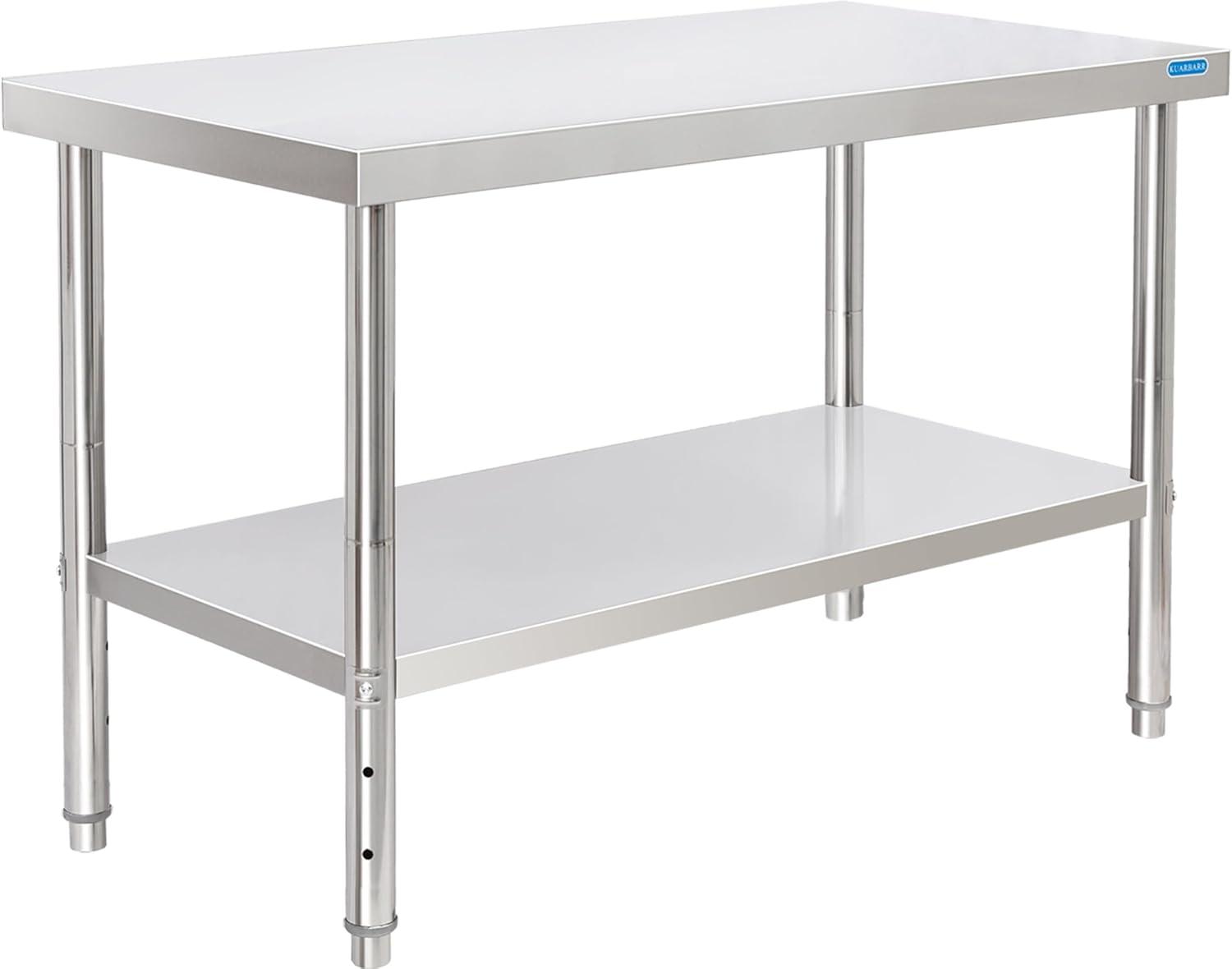 24'' x 48'' Stainless Steel Commercial Kitchen Work Table with Adjustable Shelf