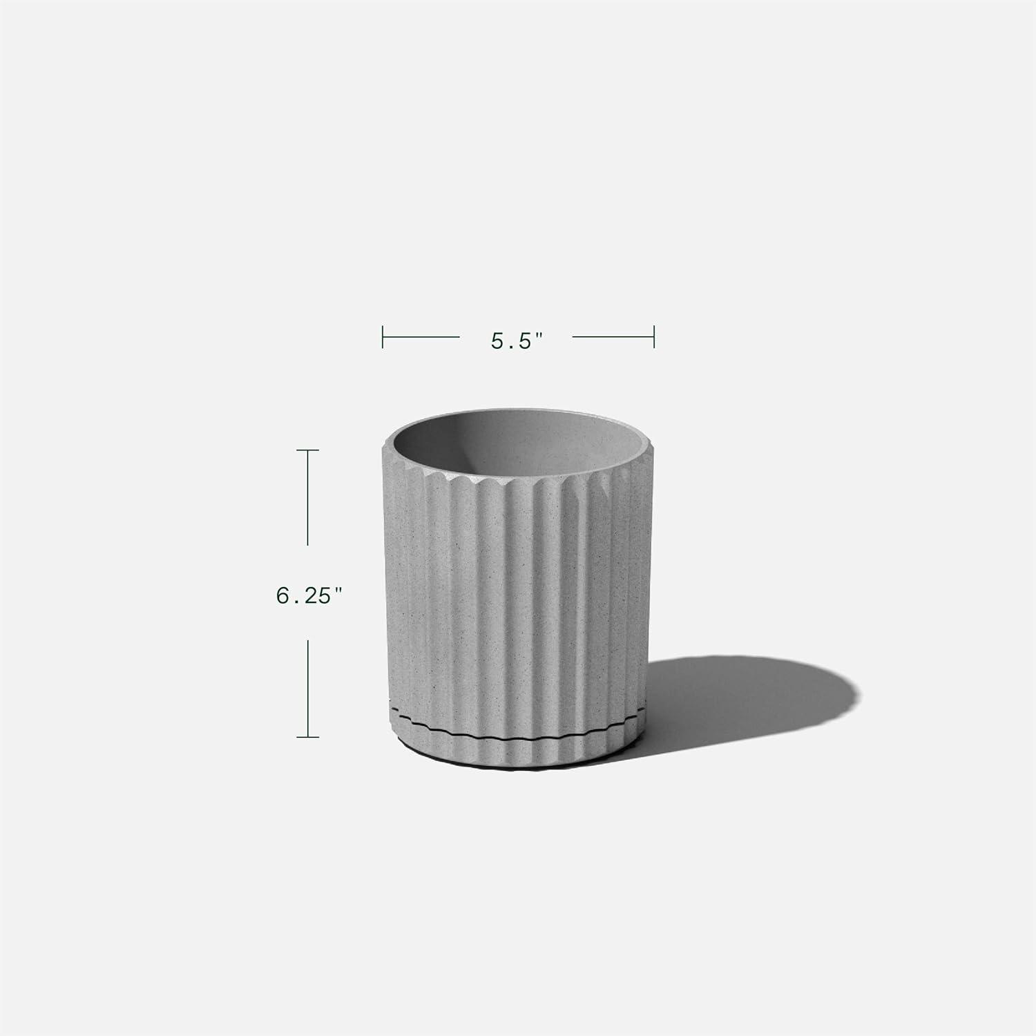 Veradek Mason Series Demi 6" Plastic-Stone Planter 2-Pack Gray