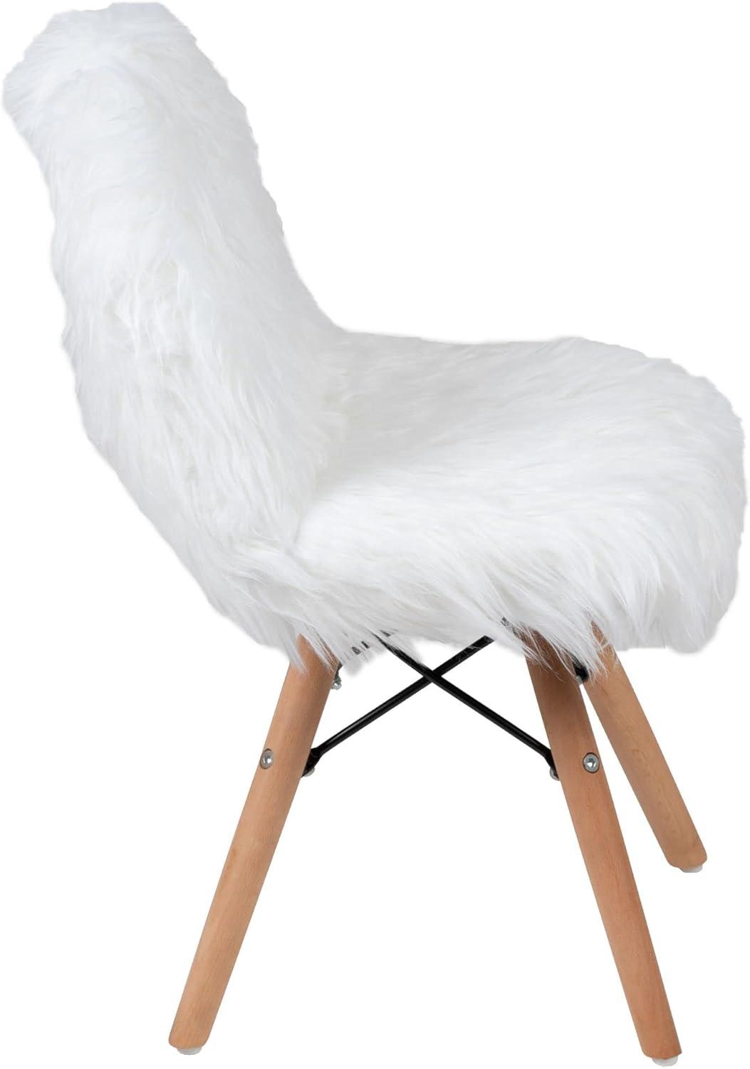 Flash Furniture Shaggy Dog White Accent Chair