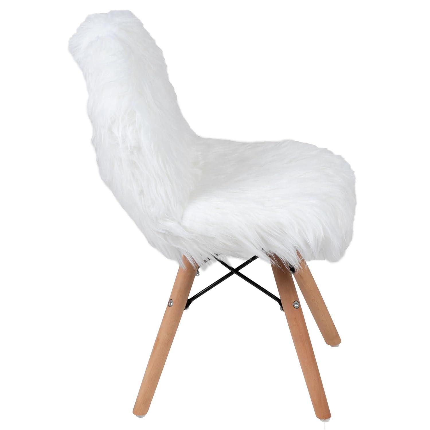 Flash Furniture Shaggy Dog White Accent Chair