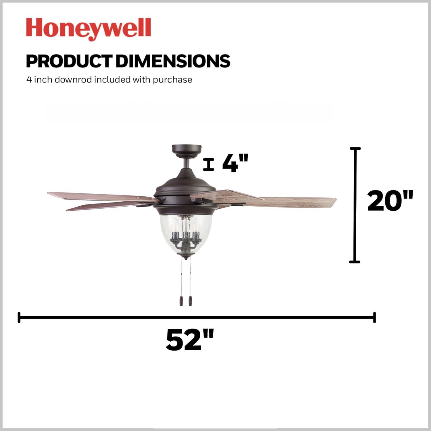 Glencrest 52" 5 Blade Damp Rated Ceiling Fan LED Light Kit Included