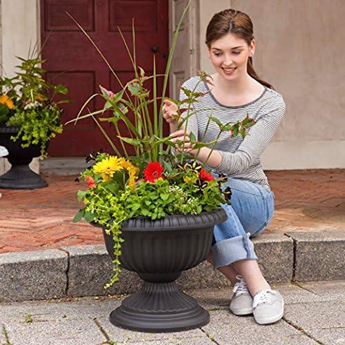 Novelty Grecian Urn, Black, 18 Inch Diameter x 14.5 Inch Height