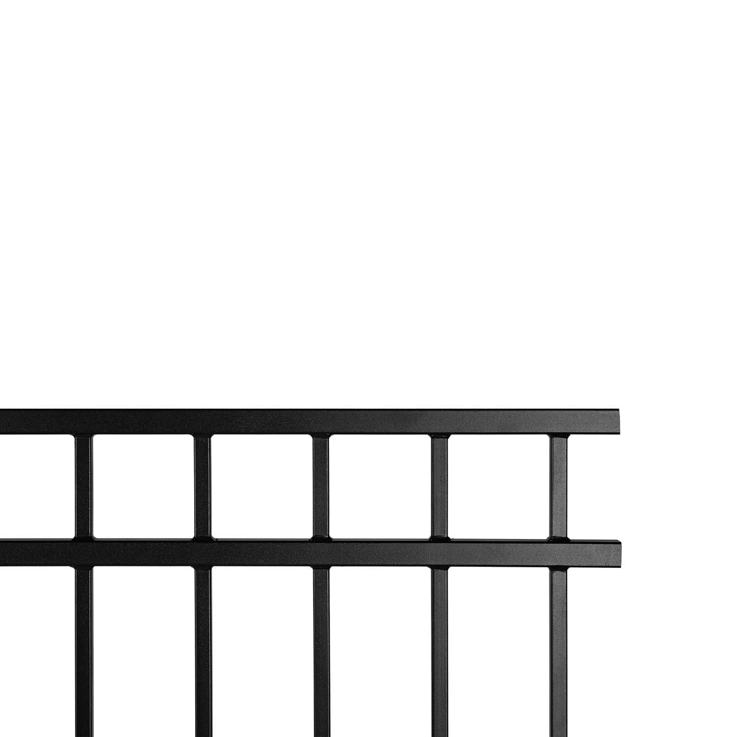 Nuvo Iron 5-ft H x 6-ft W Textured black finish Galvanized steel Containment Gate Spaced picket Fence panel