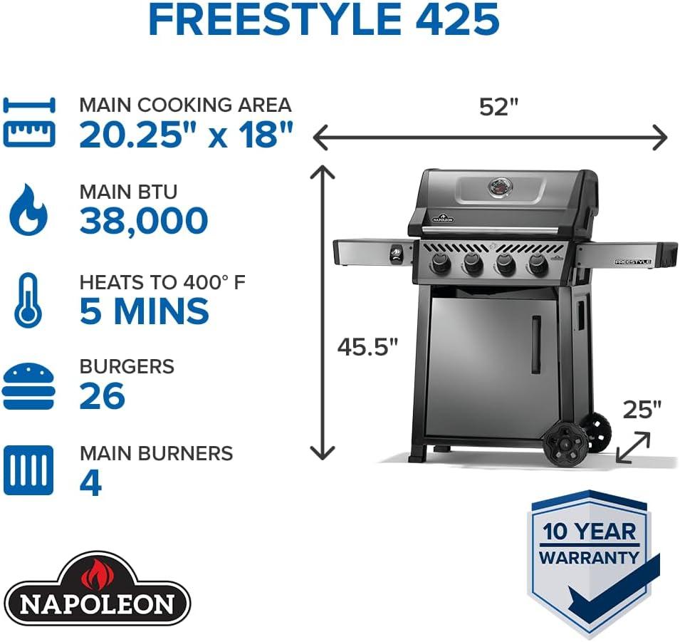 Napoleon Freestyle 425 Propane Gas Grill, Graphite Grey