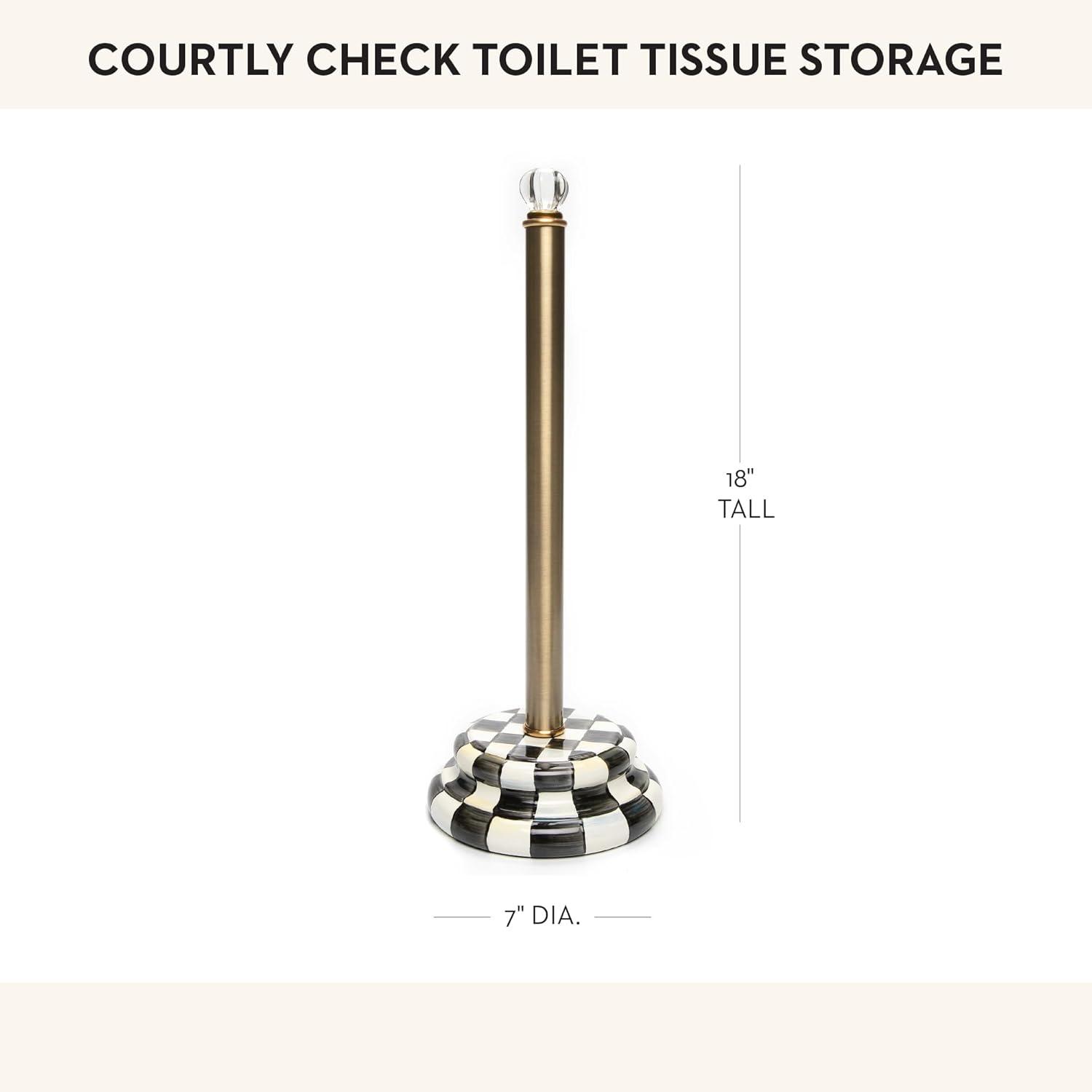 MacKenzie-Childs Sterling Check® Toilet Tissue Storage