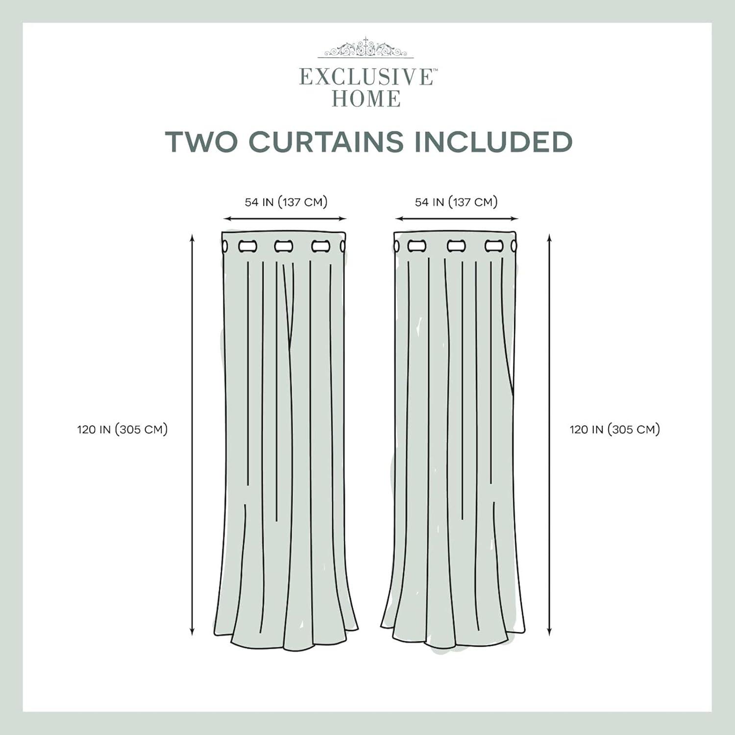 Exclusive Home Miami Semi-Sheer Textured Indoor/Outdoor Grommet Top Curtain Panel Pair