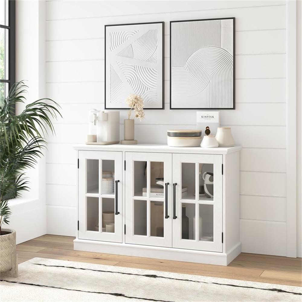 Bush Furniture Westbrook 46W Sideboard Cabinet in Ash White