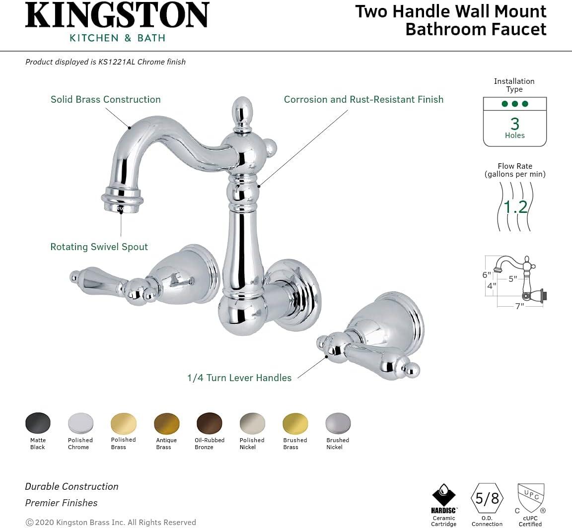 Heritage Brushed Nickel Wall-Mount Bathroom Faucet