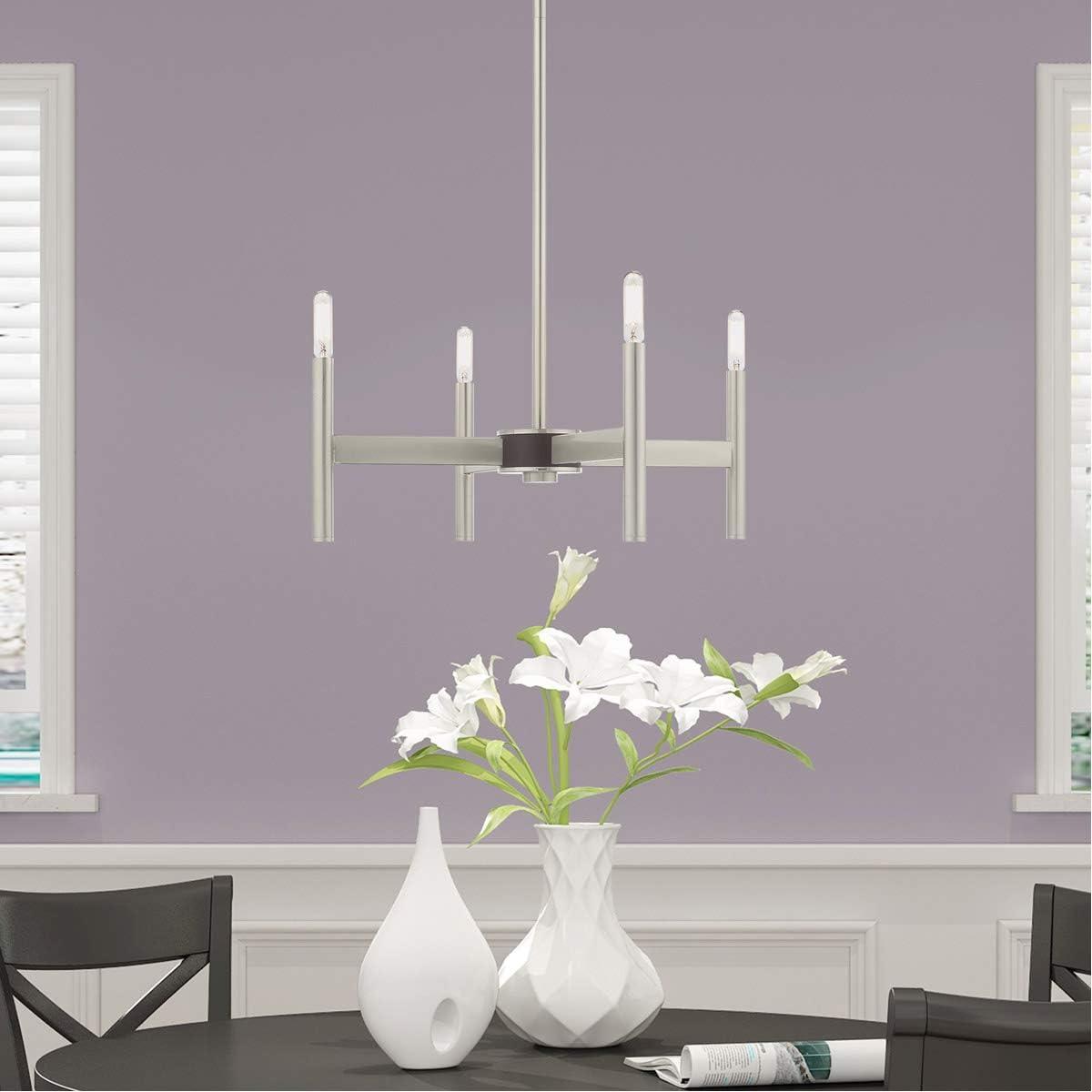 Livex Lighting Copenhagen 4 - Light Chandelier in  Brushed Nickel