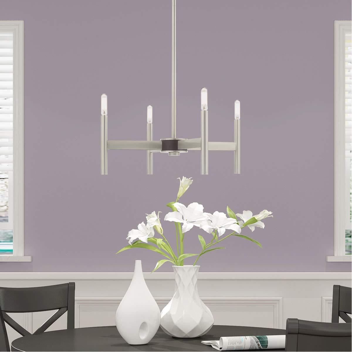 Livex Lighting Copenhagen 4 - Light Chandelier in  Brushed Nickel