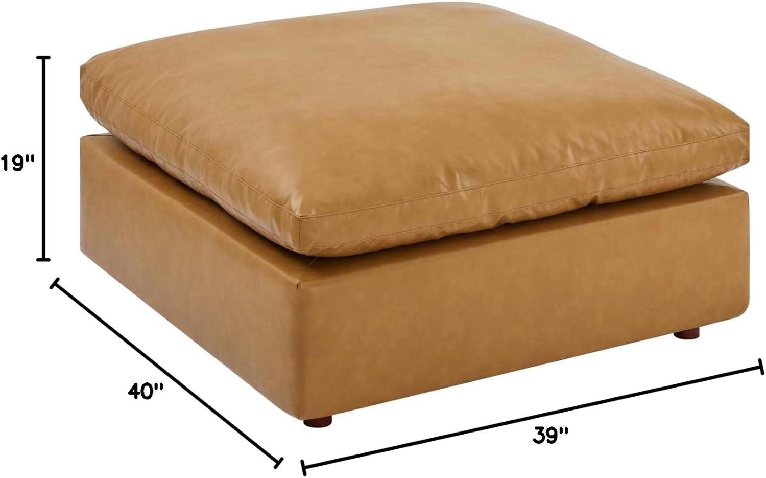 Modway Commix Down Filled Overstuffed Vegan Leather Ottoman