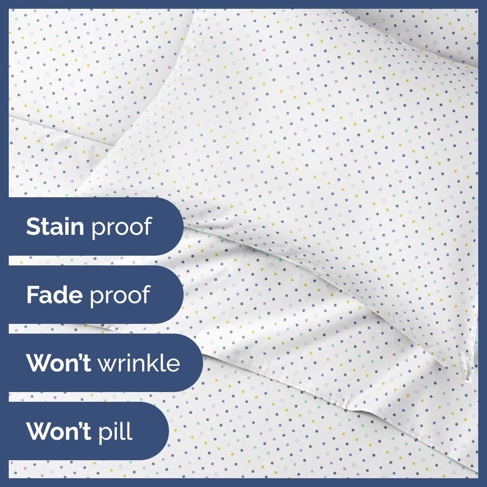 CGK Linens 4 Piece Kids Microfiber Sheet Set - Wrinkle Free - Cute, Cozy, Soft