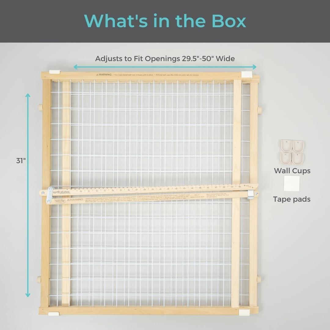 Wide Wire Mesh Pet Gate-Color:White