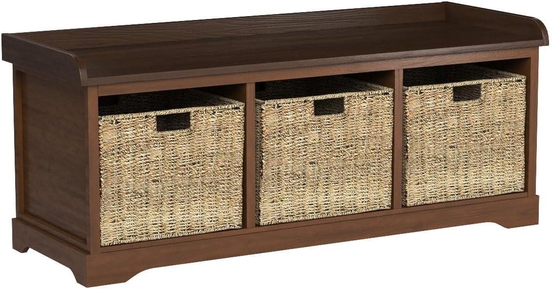 Lonan Wicker Storage Bench  - Safavieh