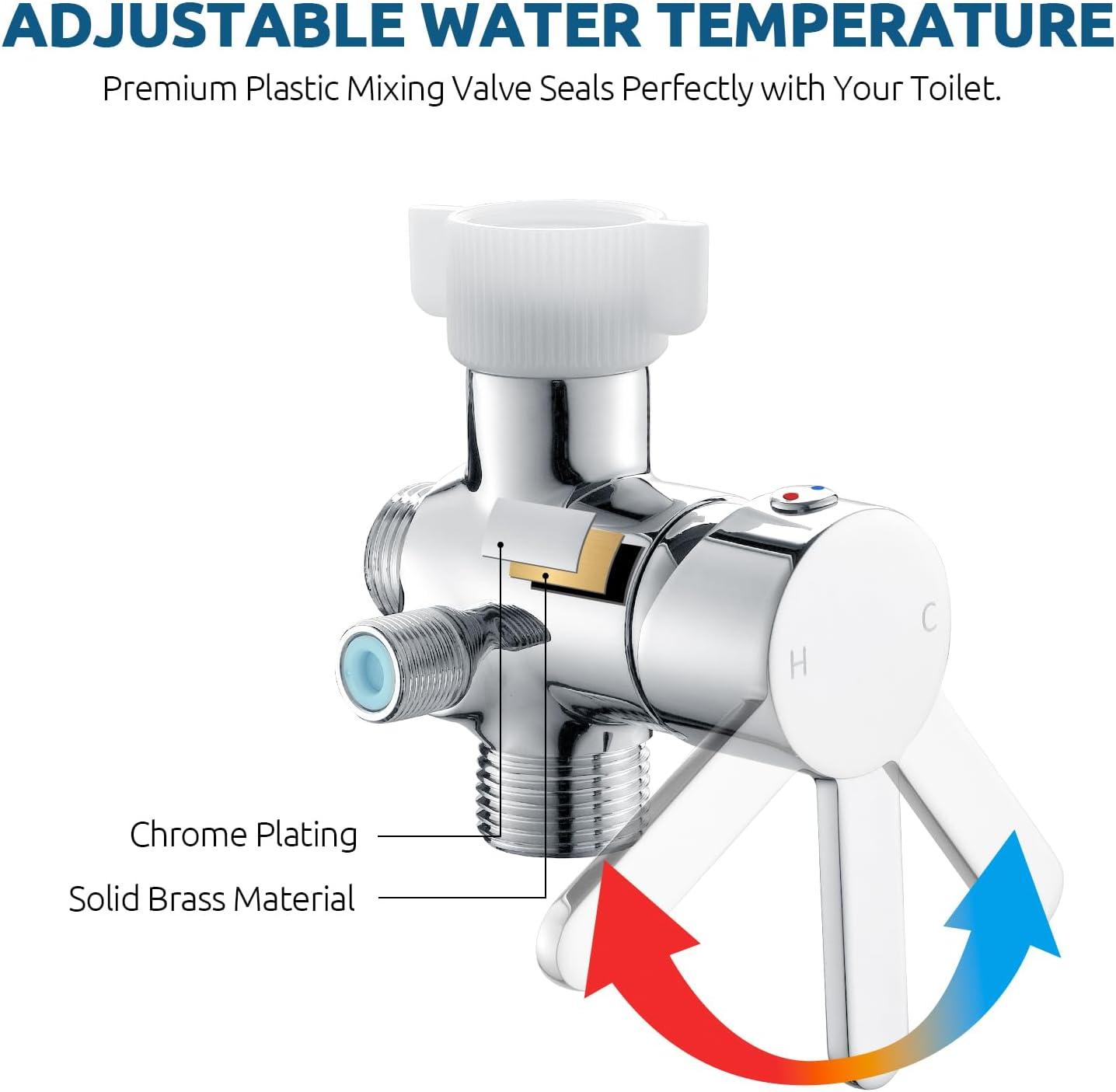 Handheld Bidet Sprayer - Hot & Cold Water, Adjustable Pressure, Muslim Shower Bidet for Feminine Wash