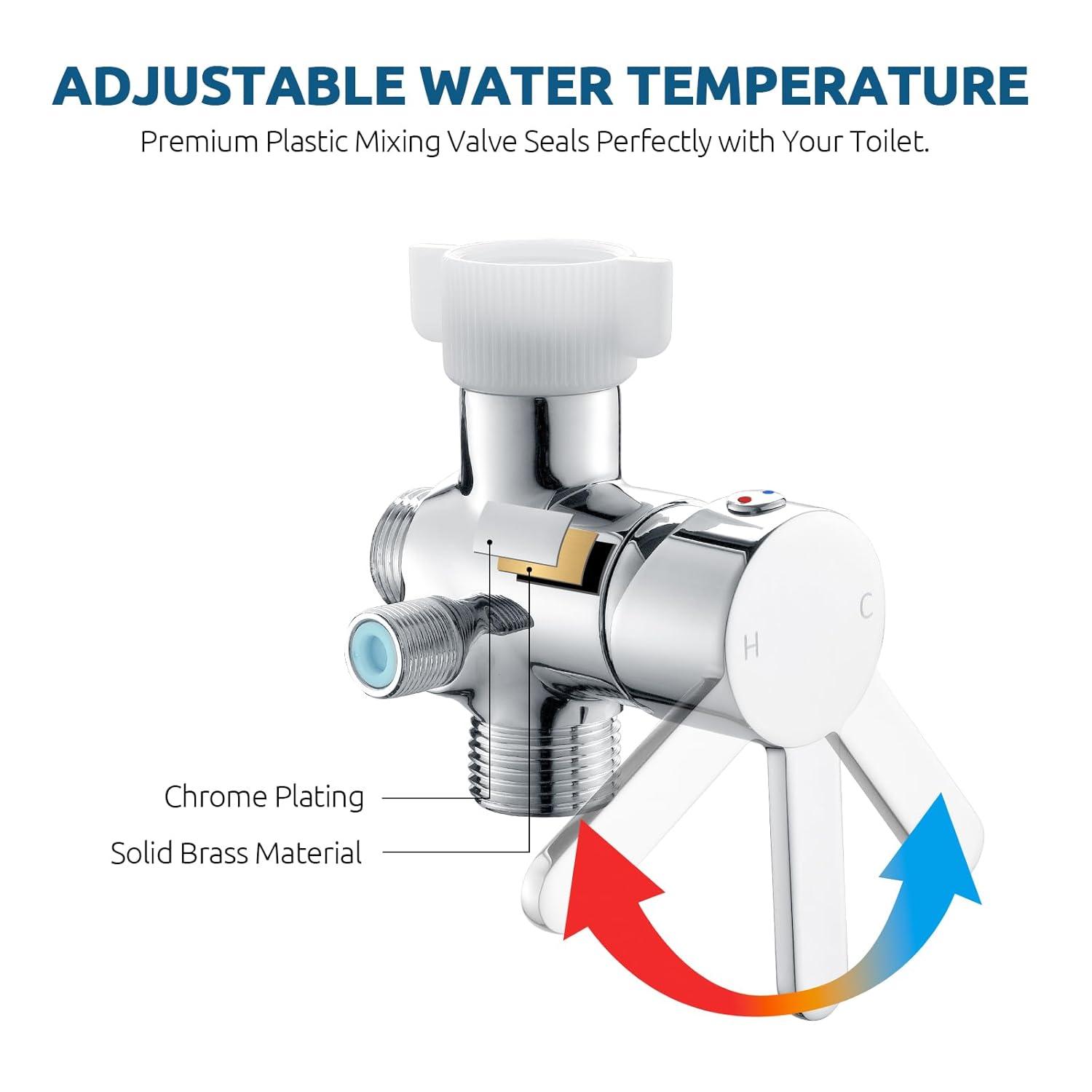 Handheld Bidet Sprayer - Hot & Cold Water, Adjustable Pressure, Muslim Shower Bidet for Feminine Wash