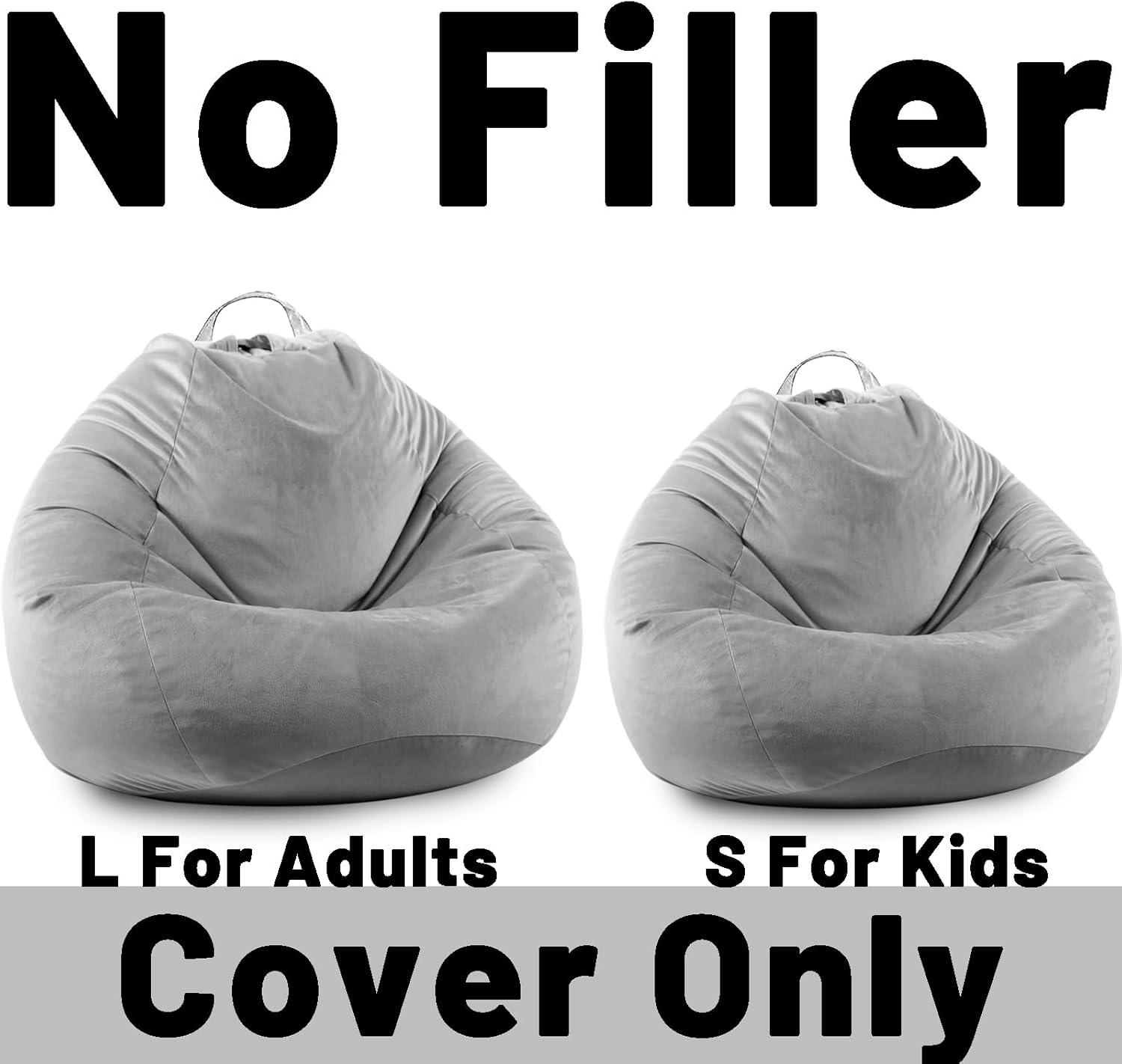 LPMOERA Stuffed Animal Storage Bean Bag Chair Cover (No Filler) for Kids and Adults.Pets Dogs/Cats Lazy Beds.Soft Premium Corduroy Stuffable Bean Bag for Organizing Children Plush Toys or Memory Foam