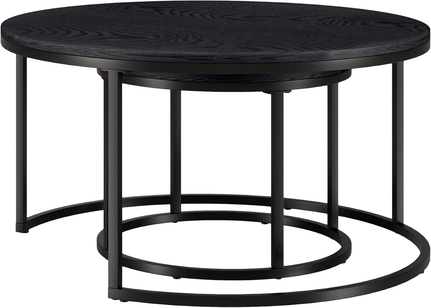 Evelyn&Zoe Watson Round Nested Coffee Table in Blackened Bronze