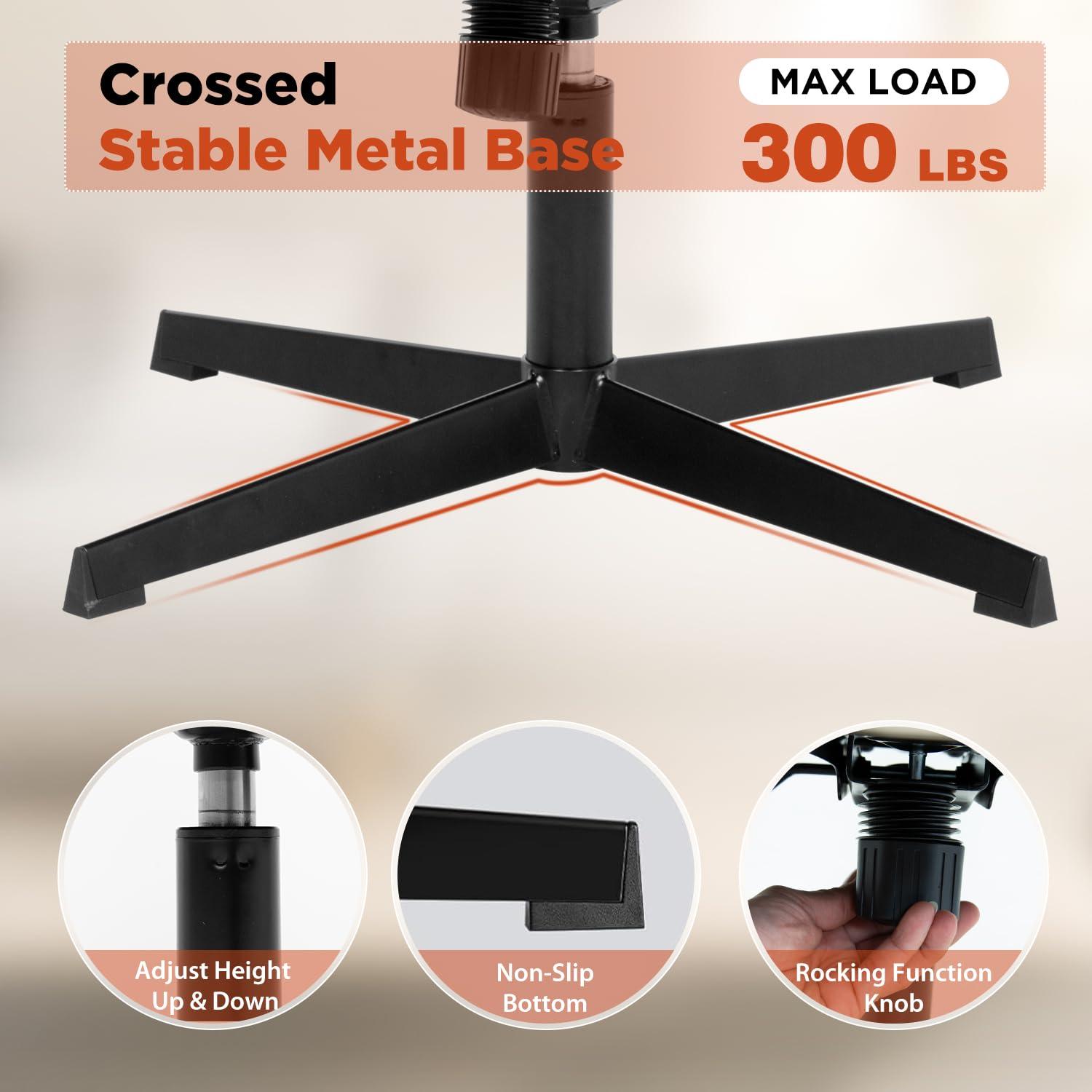 Criss Cross Task Chair Armless No Wheels Modern Swivel Height Adjustable 250lb Capacity  Ergonomic Desk With Wide Seat Back Computer Vanity Home Office  Adult Teen Chairs, Grey