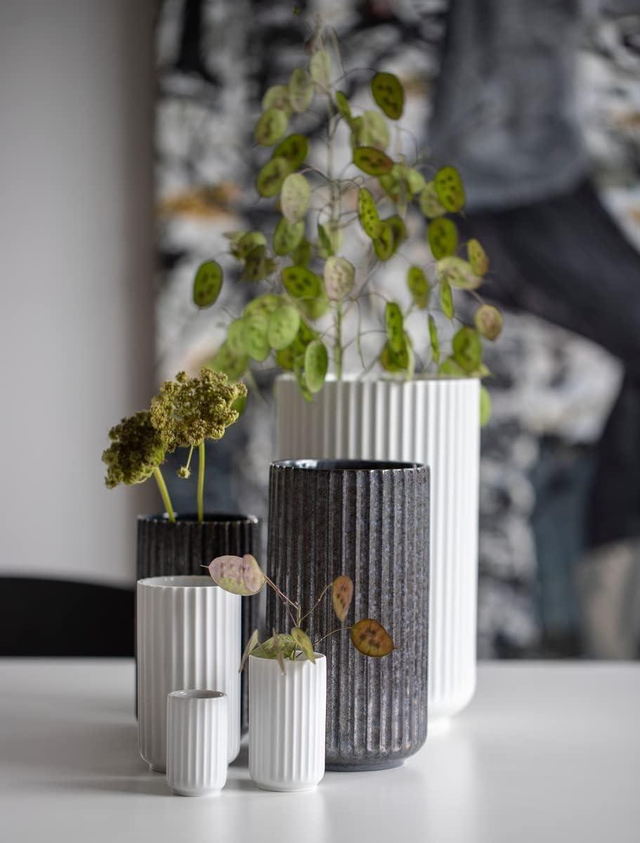 White Fluted Porcelain Decorative Table Vase