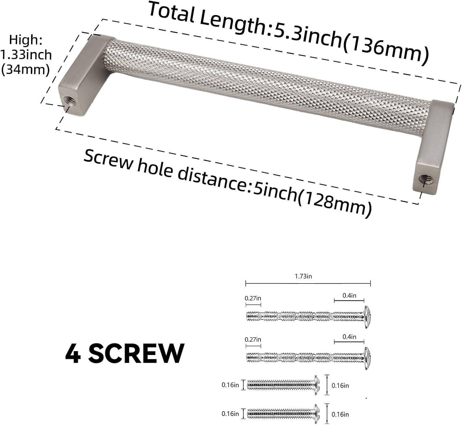 Kapri Collection 5-1/16" Center to Center Knurled Cabinet Bar Pull