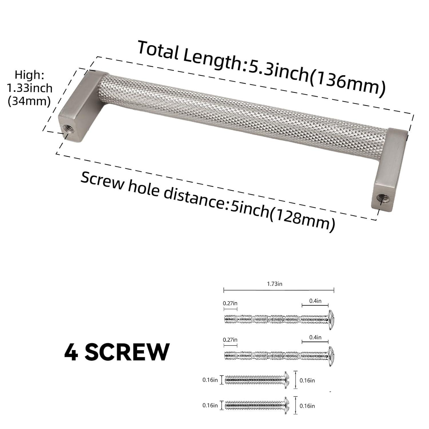 Kapri Collection 5-1/16" Center to Center Knurled Cabinet Bar Pull