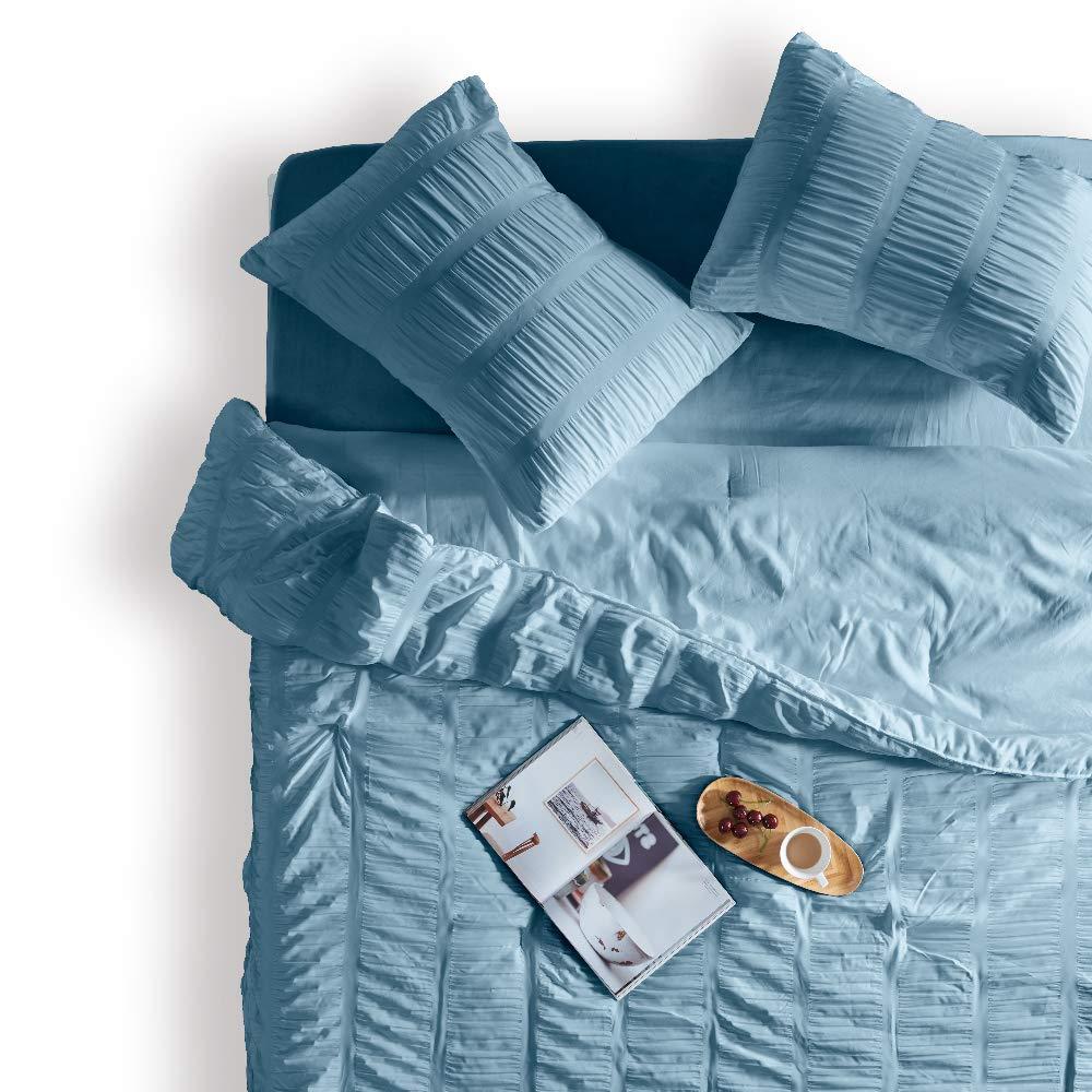 Nestl Bed-in-A-Bag Pleated Comforter Set with Bed Sheets