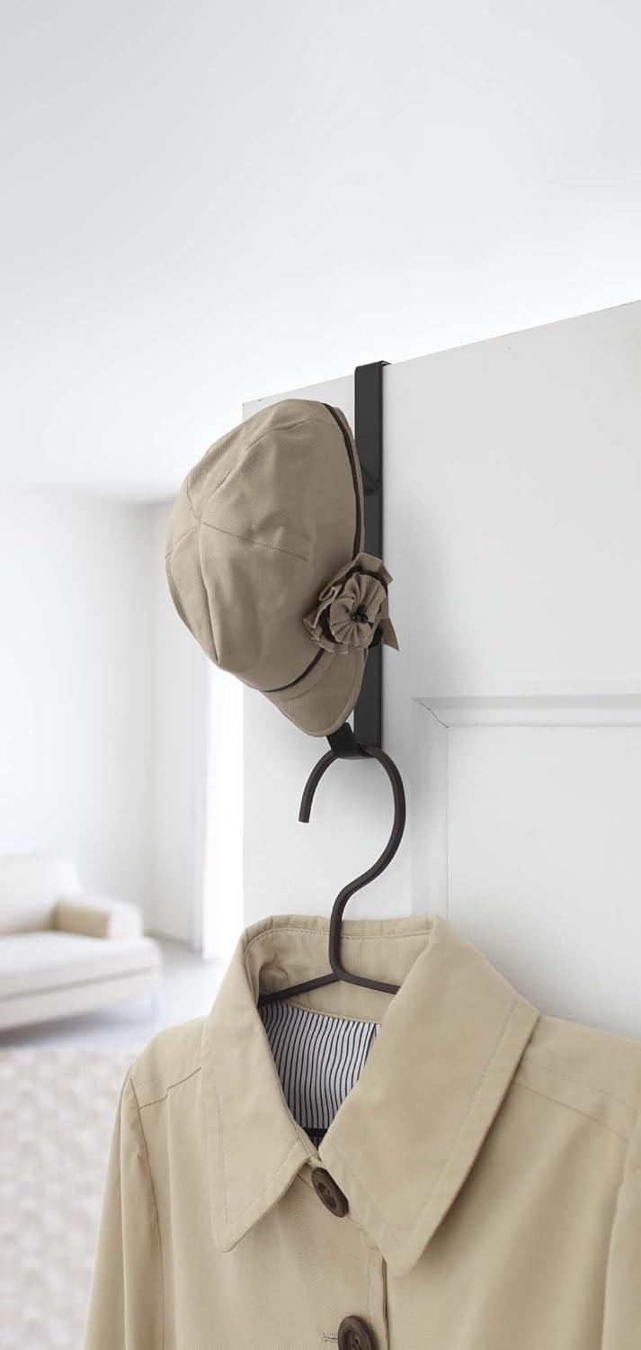 Black Metal Over-the-Door Double Hook Rack