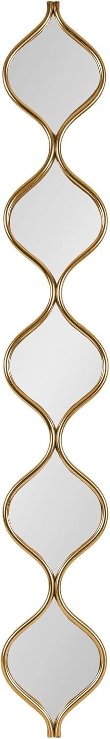 Kate & Laurel All Things Decor 7"x42" Loxi Teardrop Panel Wall Mirror Gold