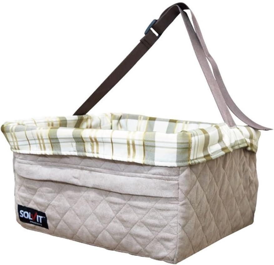 Extra Large Beige Quilted Dog Car Booster Seat