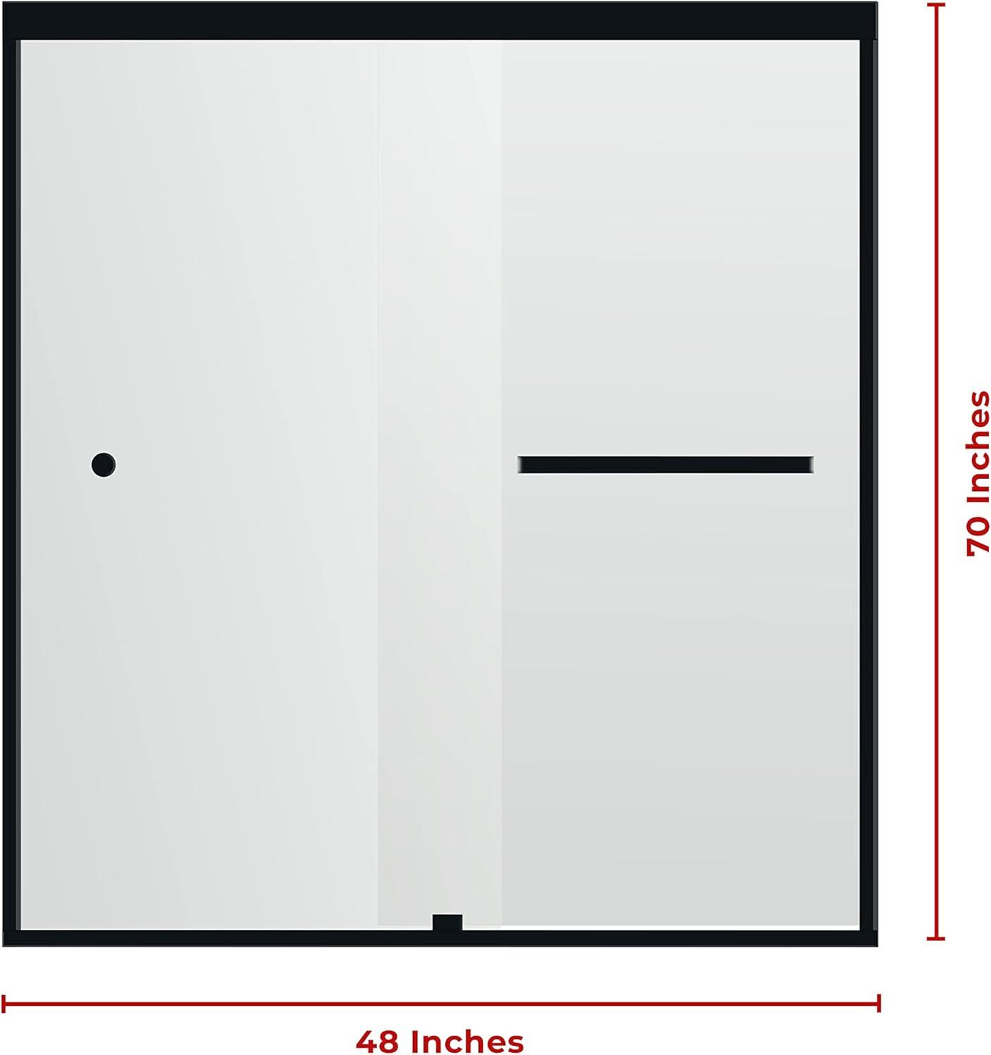 44" - 48" W 70" H Double Sliding Semi-Frameless Shower Door