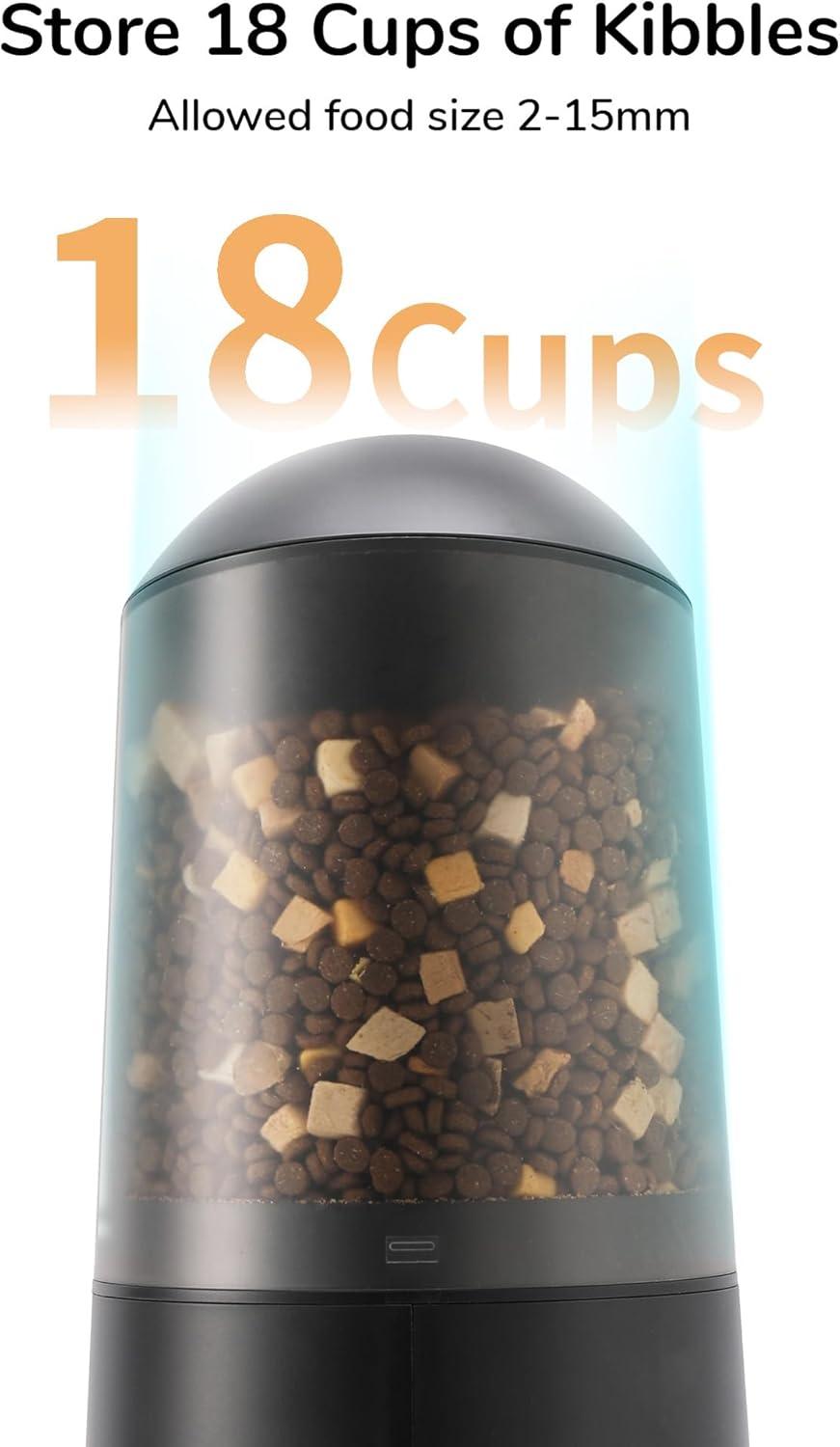 Automatic Cat Feeder, 2 In 1 Automatic Pet Feeders With Camera And Audio, Support DIY Meals And Timed Control Wifi Cat Food Dispenser, Suit For Cat And Dog