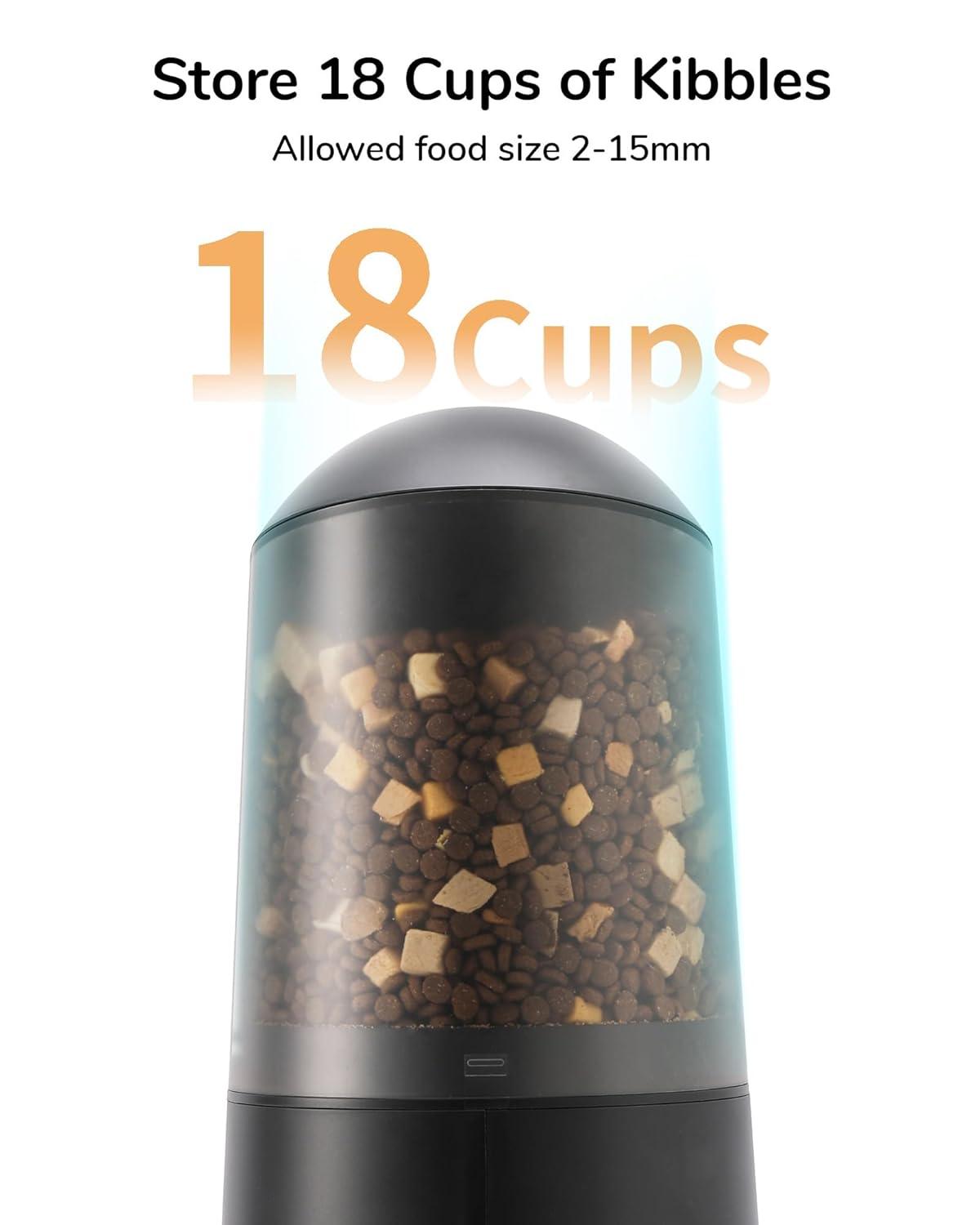 Automatic Cat Feeder, 2 In 1 Automatic Pet Feeders With Camera And Audio, Support DIY Meals And Timed Control Wifi Cat Food Dispenser, Suit For Cat And Dog