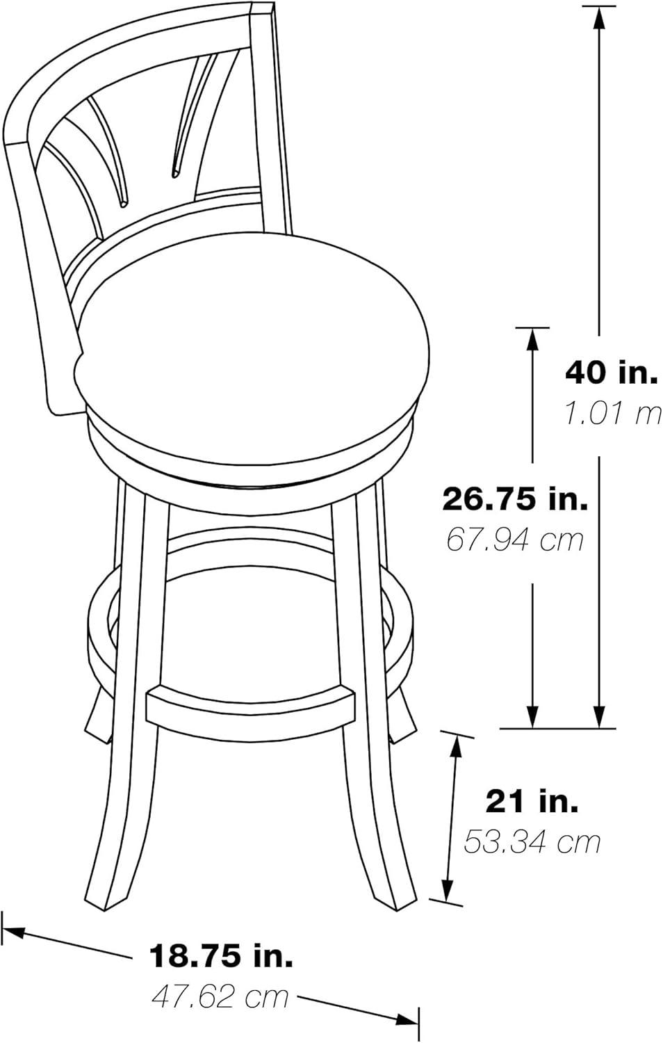 Medium Oak Swivel Counter Stool with Cream Linen Seat