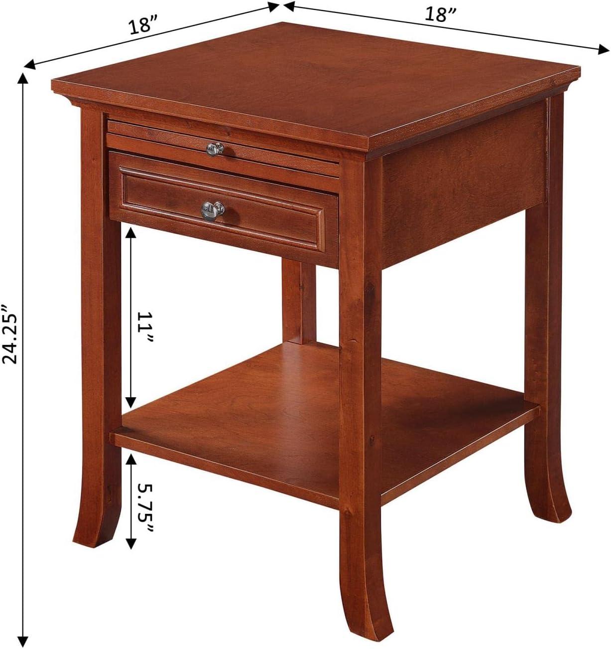 Convenience Concepts American Heritage Logan End Table with Drawer and Slide, Multiple Colors