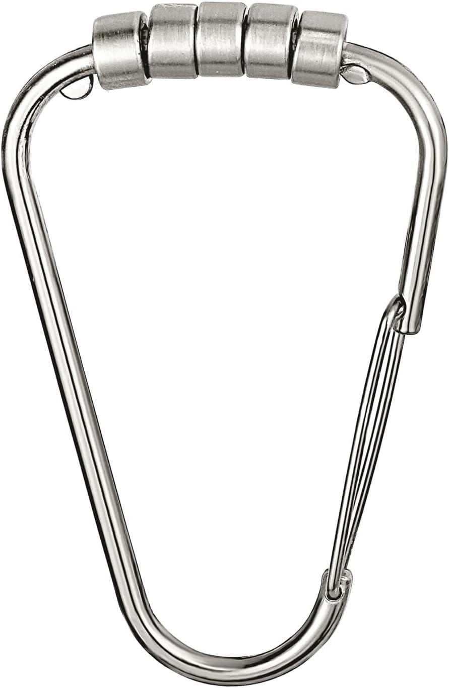 Satin Nickel Rust Resistant Shower Curtain Hooks Set of 12